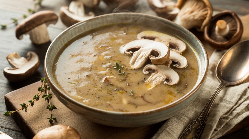 luxurious wild mushroom bisque